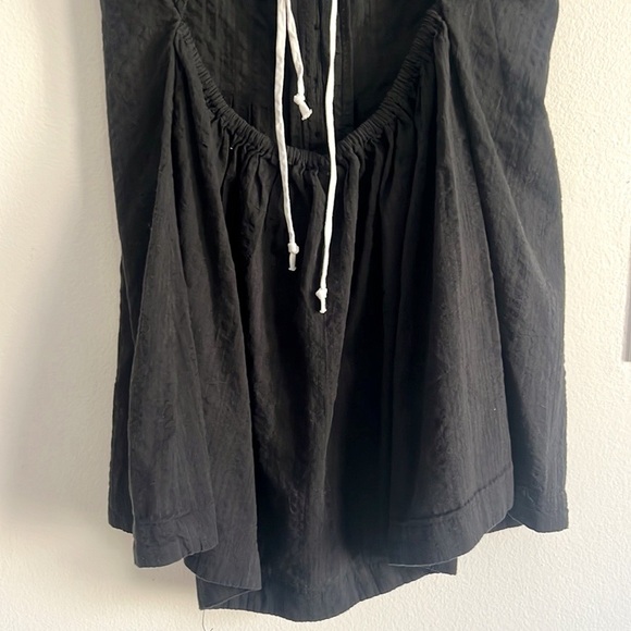 Free People Tate Tunic Black Mini Dress Open Back Lace Up NWOT - Picture 11 of 15